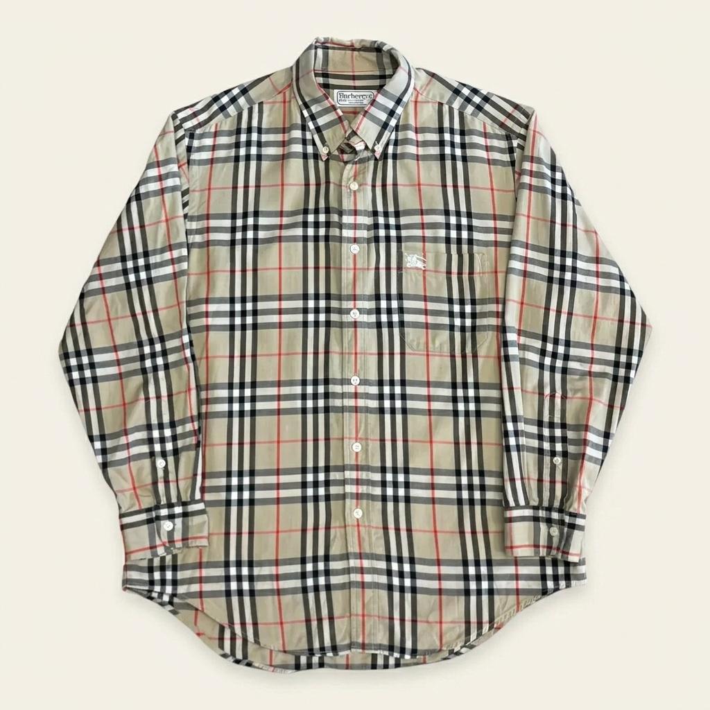 버버리 43(XL) 노바체크 정면포켓 기마자수 버튼다운 셔츠 1