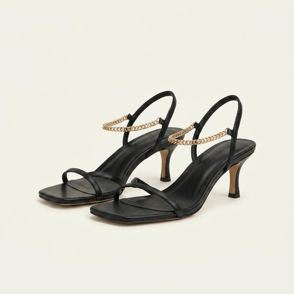 #세일 9270 슬림 금장 발찌 7cm 샌들 250 블랙 새상품 1