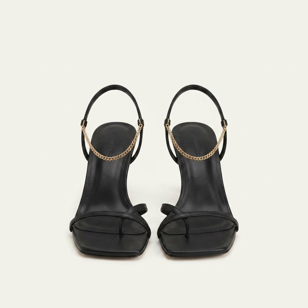 #세일 9270 슬림 금장 발찌 7cm 샌들 235 블랙 새상품 1
