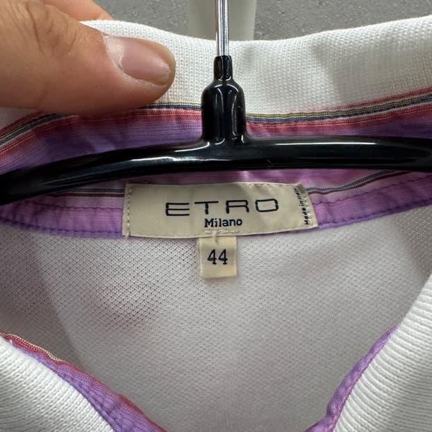 Etro 화이트 카라 반팔 44 4