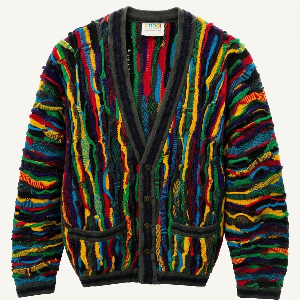 빈티지 쿠지 Coogi 케이블 가디건 SS 1