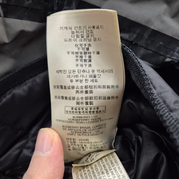 버버리 스포츠 그레이 후드 패딩 자켓 S 10
