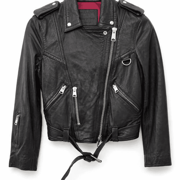 ALLSAINTS 블랙 램스킨 라이더 자켓 UK S 2