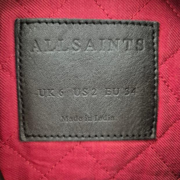 ALLSAINTS 블랙 램스킨 라이더 자켓 UK S 7