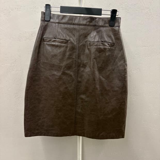 NOMAD 브라운 레더 미니 스커트 M 5