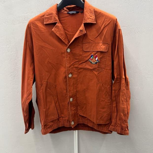 80s 폴로 랄프로렌 빈티지 깃발 오렌지색 자켓 M 3