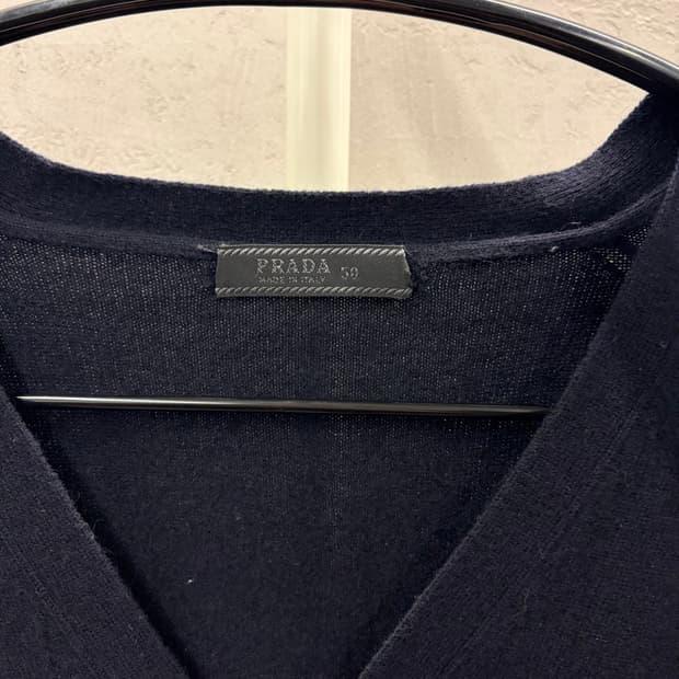 PRADA 블랙 캐시미어100 가디건 50 4