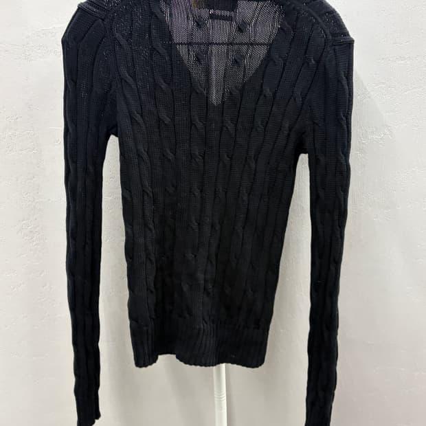 폴로 랄프로렌 브이넥 케이블 니트 블랙 XS 7