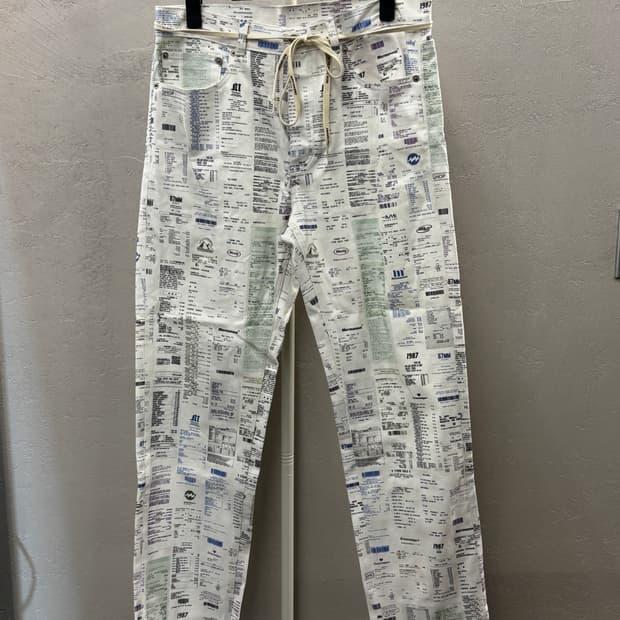 Mmlg 영수증 프린팅 바지 L 3