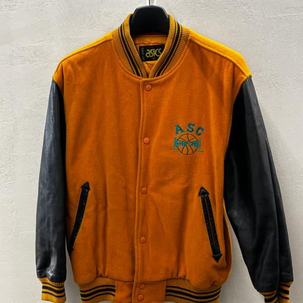 Asics 90s 베스킷볼 로고 카우레더 울 바시티 자켓 95 3
