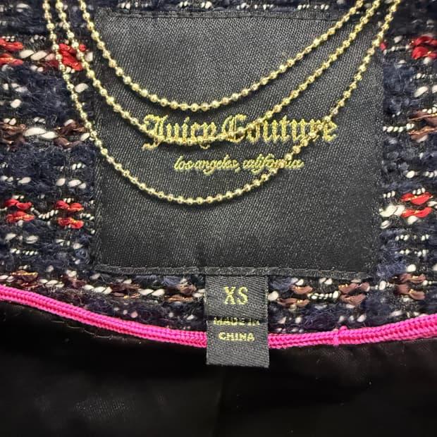 Juicy Couture 네이비 블루 트위드 블레이저 자켓 XS 4