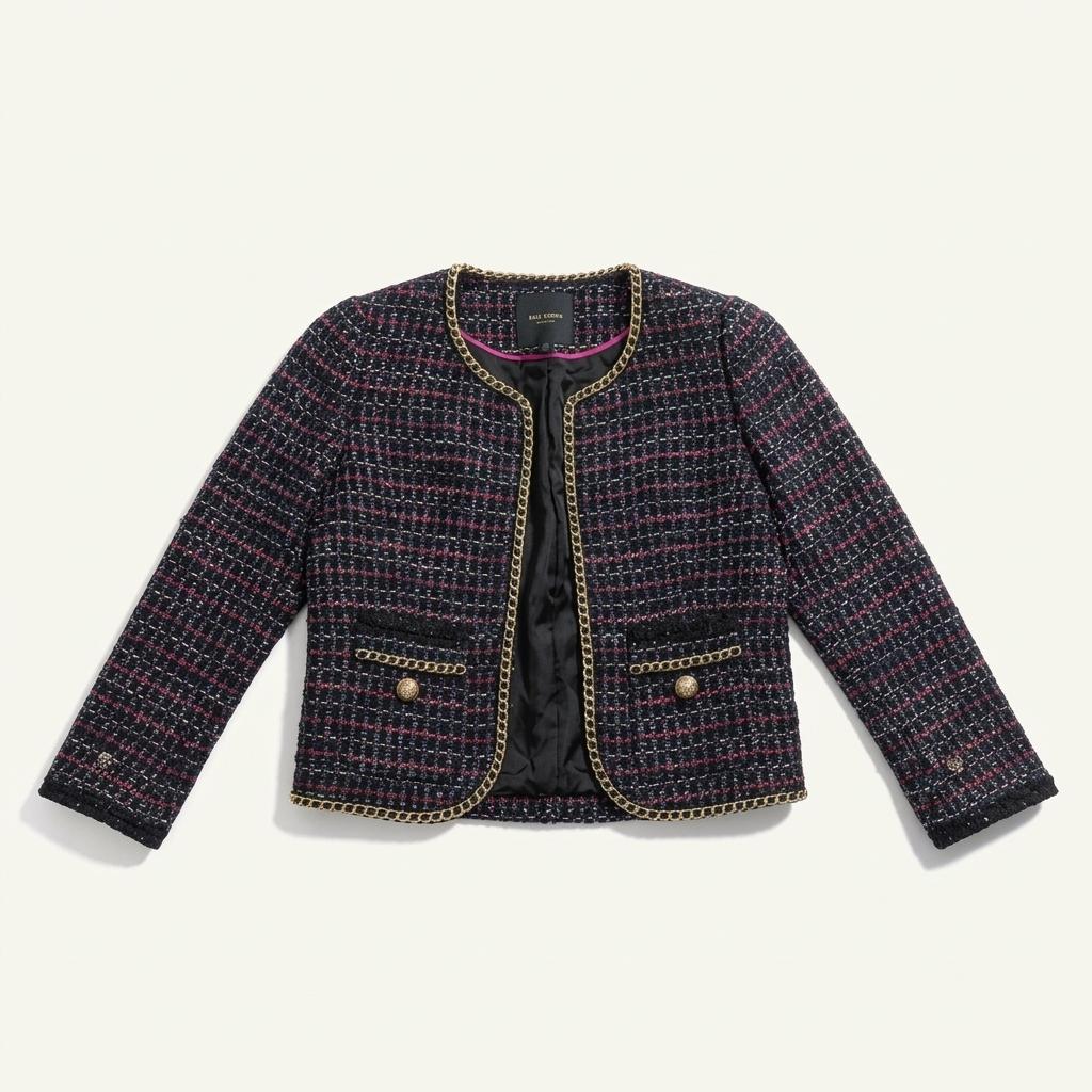 Juicy Couture 네이비 블루 트위드 블레이저 자켓 XS 1