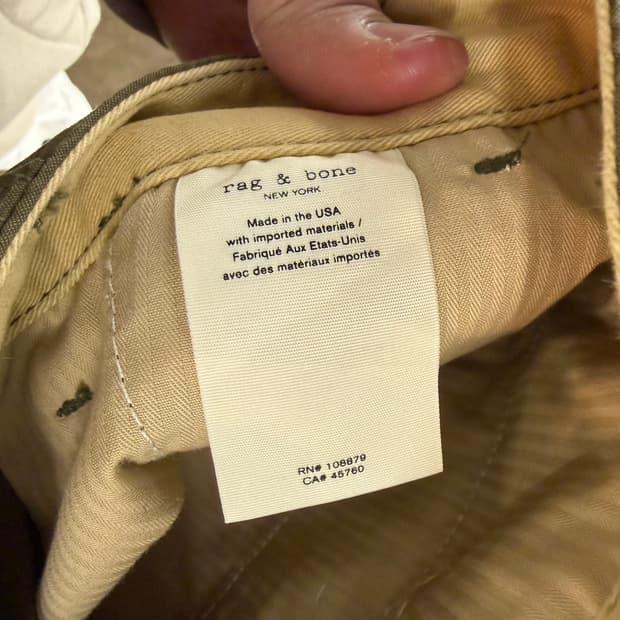 Rag & Bone 치노 팬츠 카키 34 6