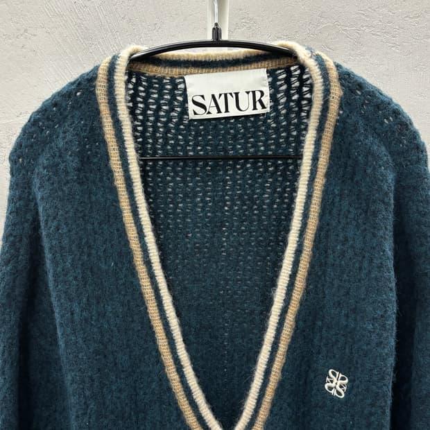 SATUR 그린 브이넥 가디건 XL 3
