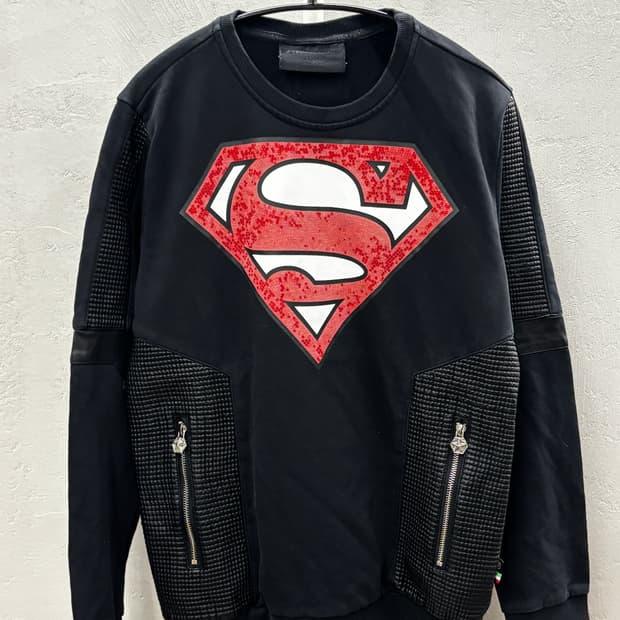 Philipp plein 슈퍼맨 블랙 맨투맨 티셔츠 M 3