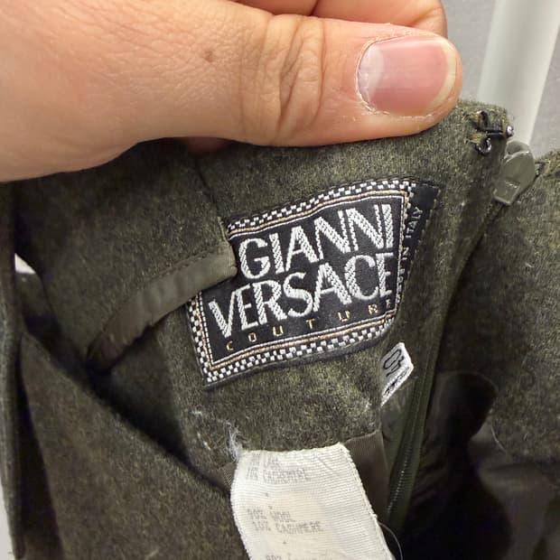 Gianni Versace 멜빵 원피스 올리브 40 4