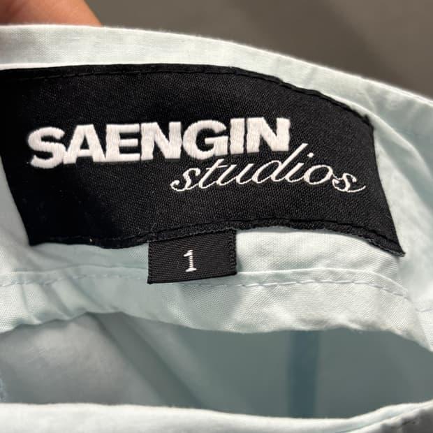 SAENGIN 생긴스튜디오 코튼 롱스커트 1 스카이블루 5