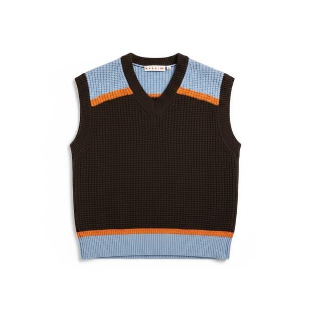 유니클로X마르니 니트 베스트 브라운 XL 2