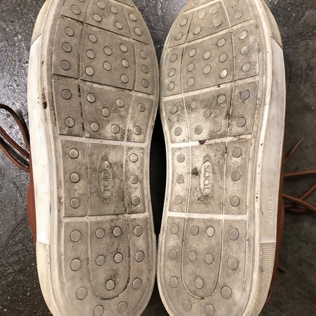 TOD'S 남성 가죽 스니커즈 브라운 41 7