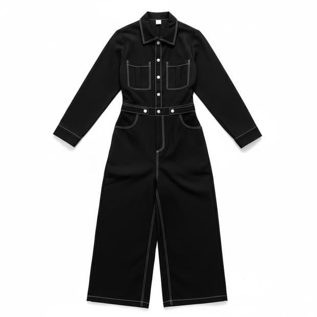 SIENNE 화이트 스티치 블랙 원피스 2