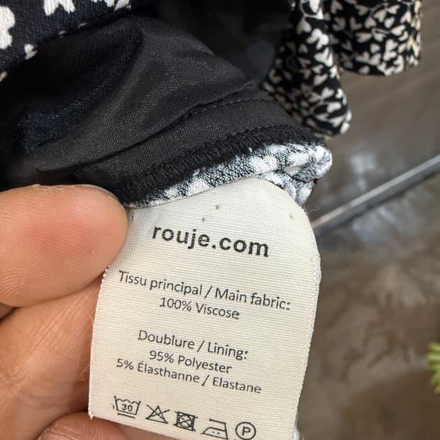 Rouje 루쥬 블랙 플로럴 블라우스 36 5