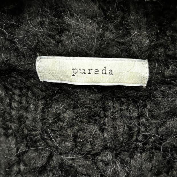 Pureda 크롭 케이블 니트 차콜 6