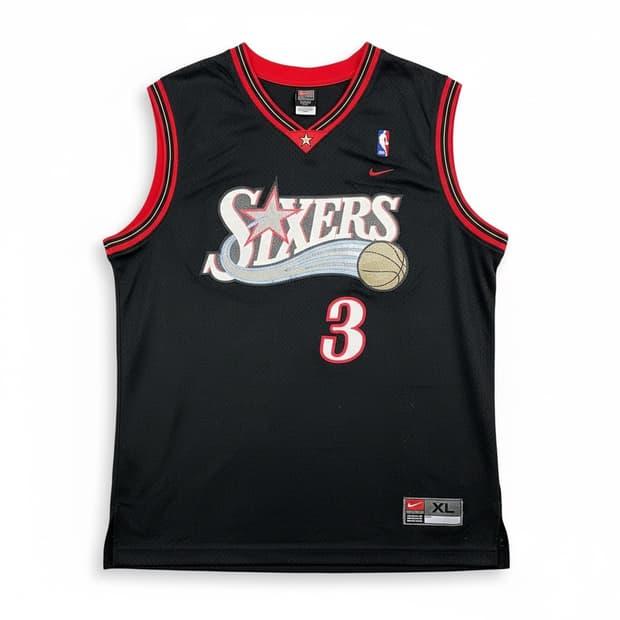 90s 나이키 빈티지 필라델피아 식서스 앨런 아이버스 NBA 져지 XL 2