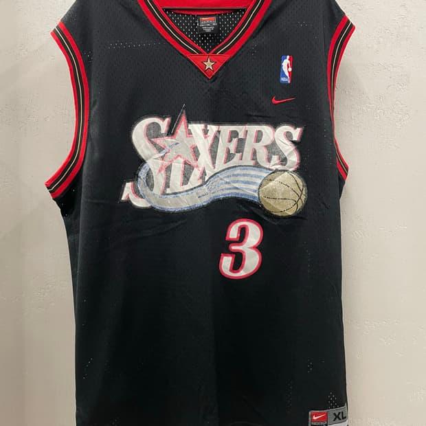 90s 나이키 빈티지 필라델피아 식서스 앨런 아이버스 NBA 져지 XL 3