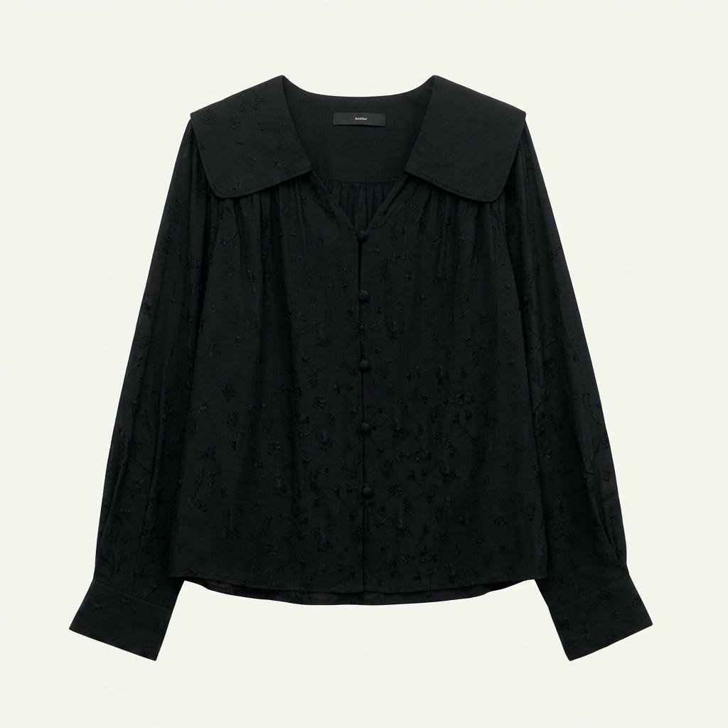 BEAKER 블랙 플라워 블라우스 1