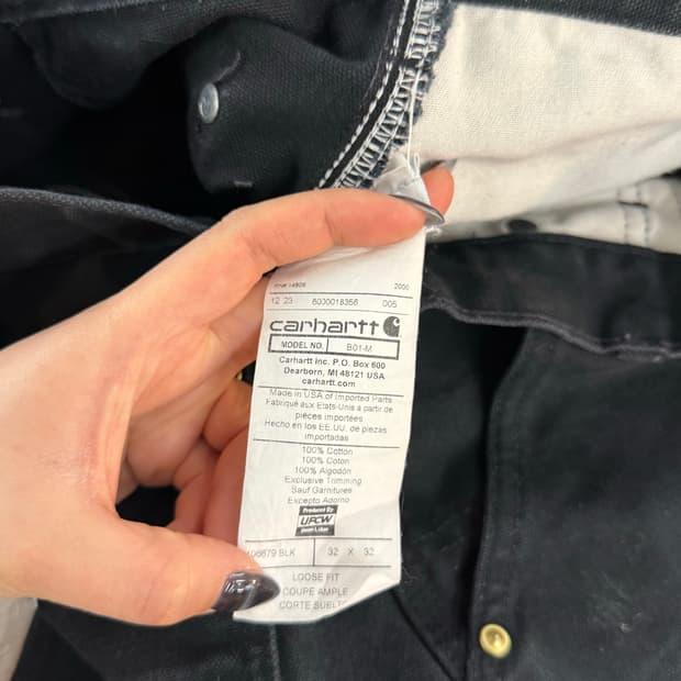 Carhartt 칼하트 불랙 더블니 카펜터 팬츠 32 8