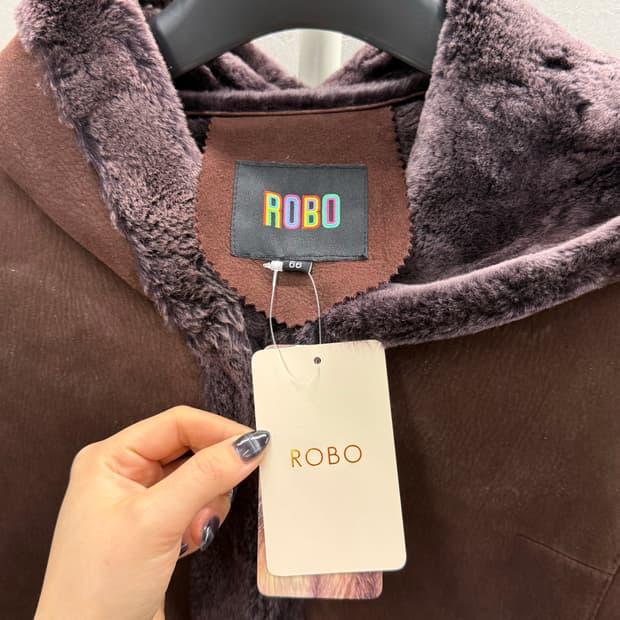 ROBO 로보 천연가죽 천연모피 후드 무스탕 코트 새제품 66 5