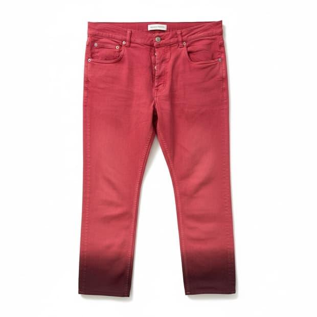 Alexander McQueen red ombre jean 48 2