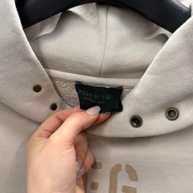 FEAR OF GOD 피어오브 갓 스냅 후드 베이지 후드티 L 4