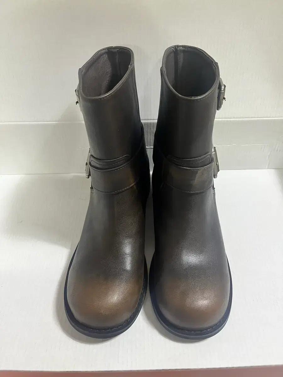 #1113 투버클 바이커 숏부츠 3.5cm 빈티지 앵클부츠 250 브라운 10