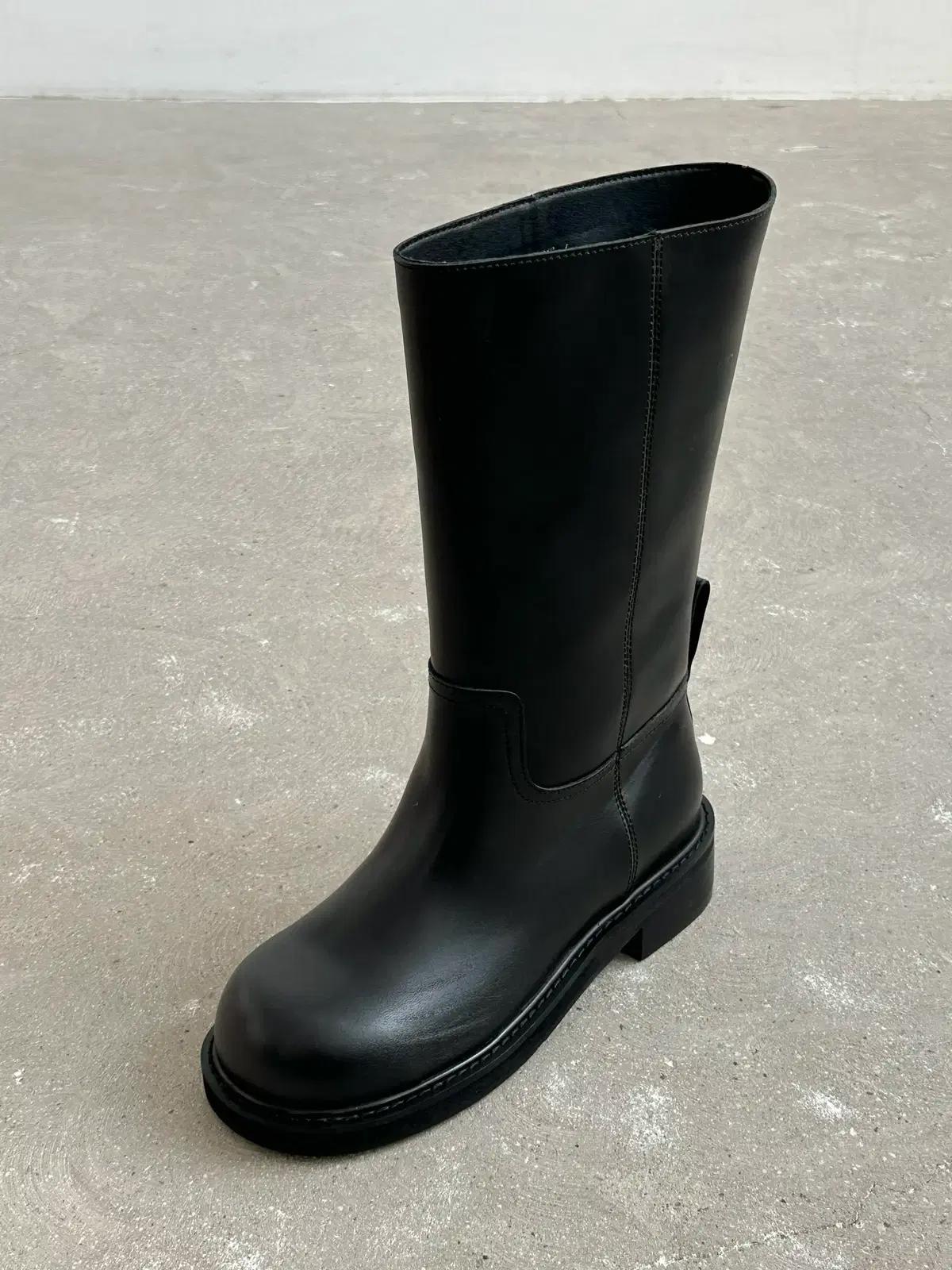 #1108 바이커 하프부츠 4cm 빈티지 버클 미들부츠 225 블랙 9