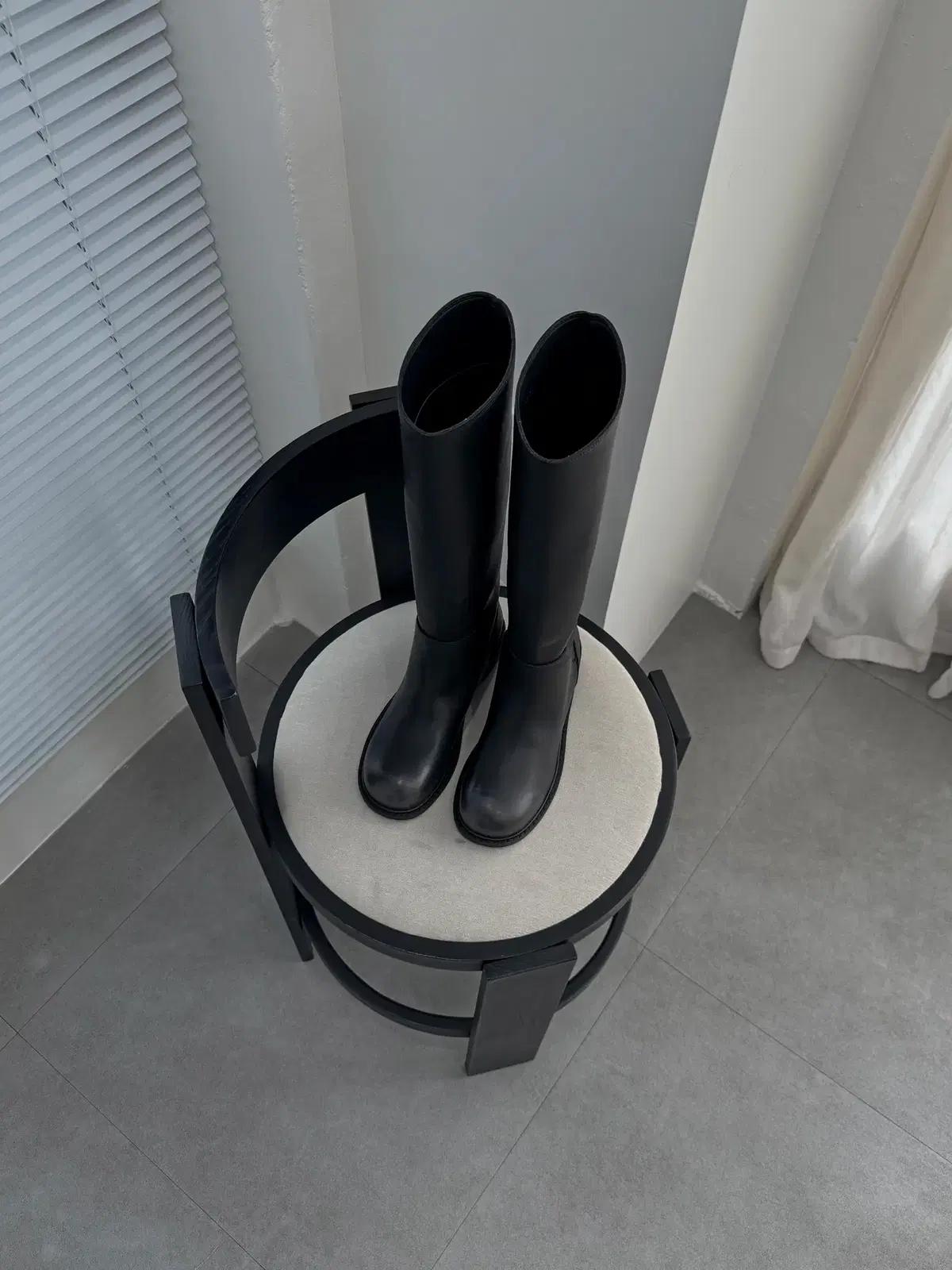#1102 빈티지 워싱 3.5cm 심플 롱부츠 240 블랙 2