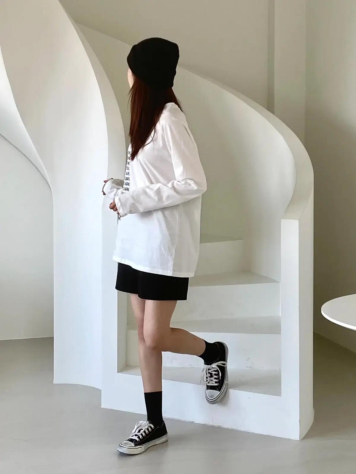 #1057 빈티지 1cm 스니커즈 235 블랙 8