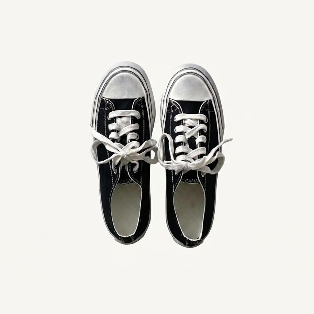 #1057 빈티지 1cm 스니커즈 235 블랙 1