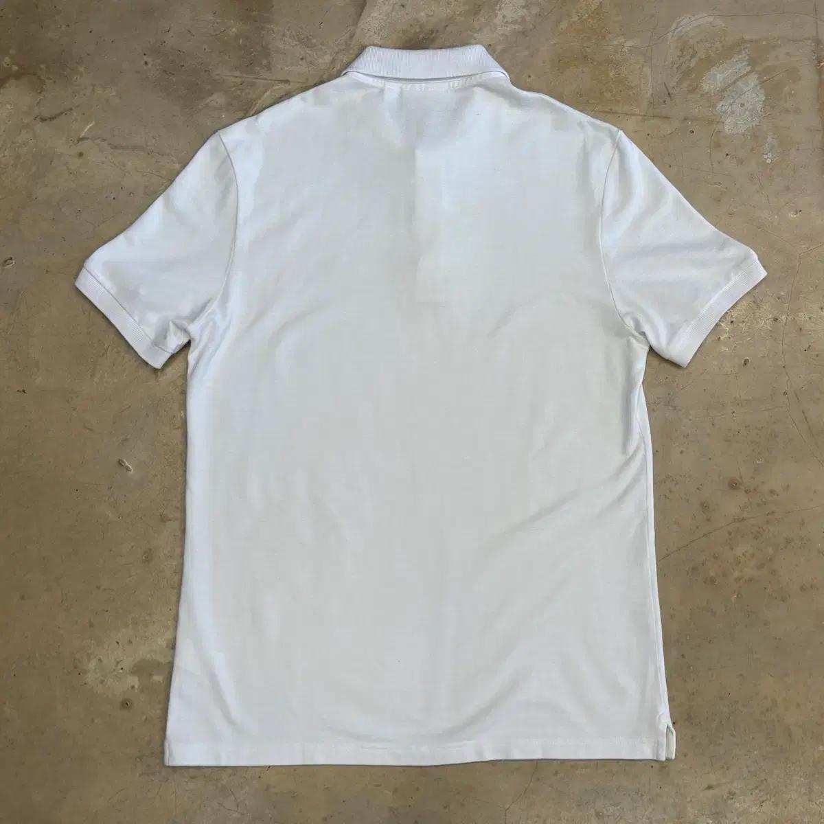 5(L) 라코스테 슬림핏 화이트 카라 반팔티 4