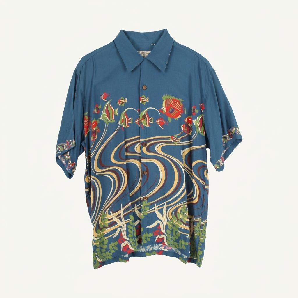 JAPAN (MEN - F) 레이온 하와이안 반팔 셔츠 1