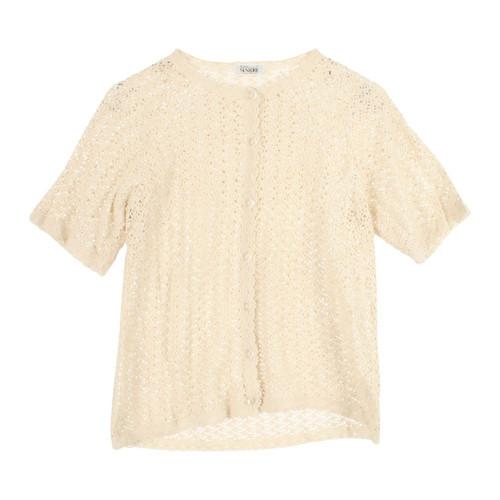 JAPAN (WOMEN - M) 크로쉐 반팔 니트 가디건 2