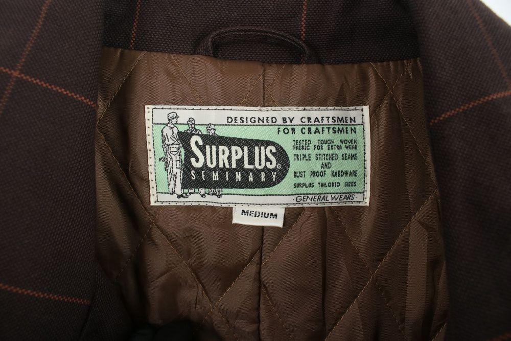 JAPAN (MEN - M) 코튼 SURPLUS 체크 패턴 더블 버튼 피코트 8