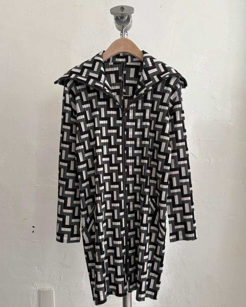 Pleats Please 플리츠플리즈 패턴 롱 투웨이 플리츠 가디건 8