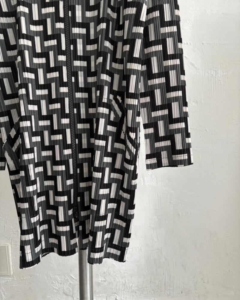 Pleats Please 플리츠플리즈 패턴 롱 투웨이 플리츠 가디건 10