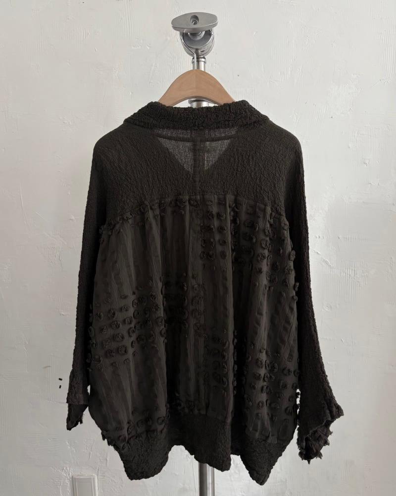 Issey Miyake me 이세이미야케 카키 가디건 블라우스 11