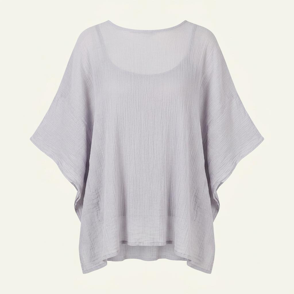 Issey Miyake me 이세이미야케 연하늘 보트넥 플리츠 옆단추 티셔츠 1