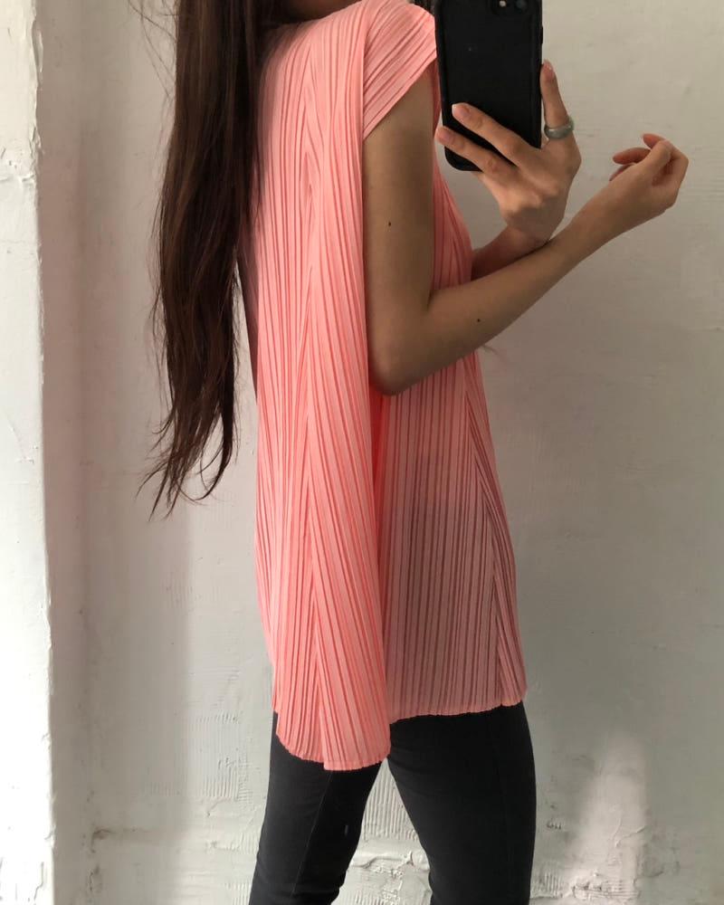 Pleats Please 플리츠플리즈 핑크 컬러 플리츠 슬리브리스 6