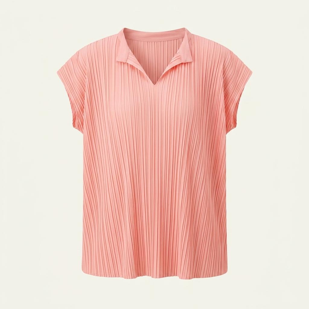 Pleats Please 플리츠플리즈 핑크 컬러 플리츠 슬리브리스 1