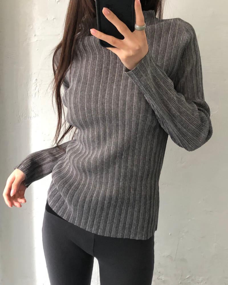 Pleats Please 플리츠플리즈 그레이 플리츠 긴팔 티셔츠 4