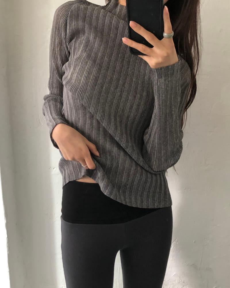 Pleats Please 플리츠플리즈 그레이 플리츠 긴팔 티셔츠 6